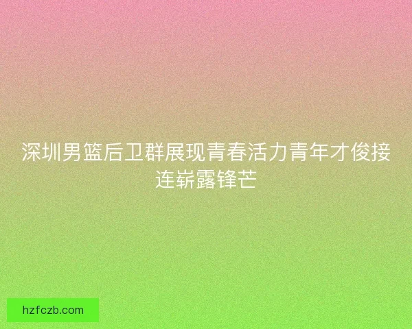 深圳男篮后卫群展现青春活力青年才俊接连崭露锋芒 深圳男篮后卫群展现青春活力青年才俊接连崭露锋芒