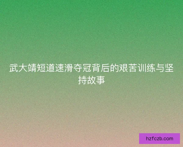 武大靖短道速滑夺冠背后的艰苦训练与坚持故事