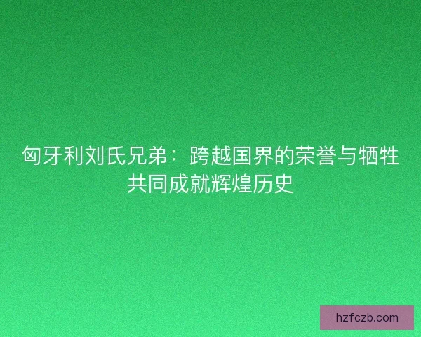 匈牙利刘氏兄弟：跨越国界的荣誉与牺牲共同成就辉煌历史